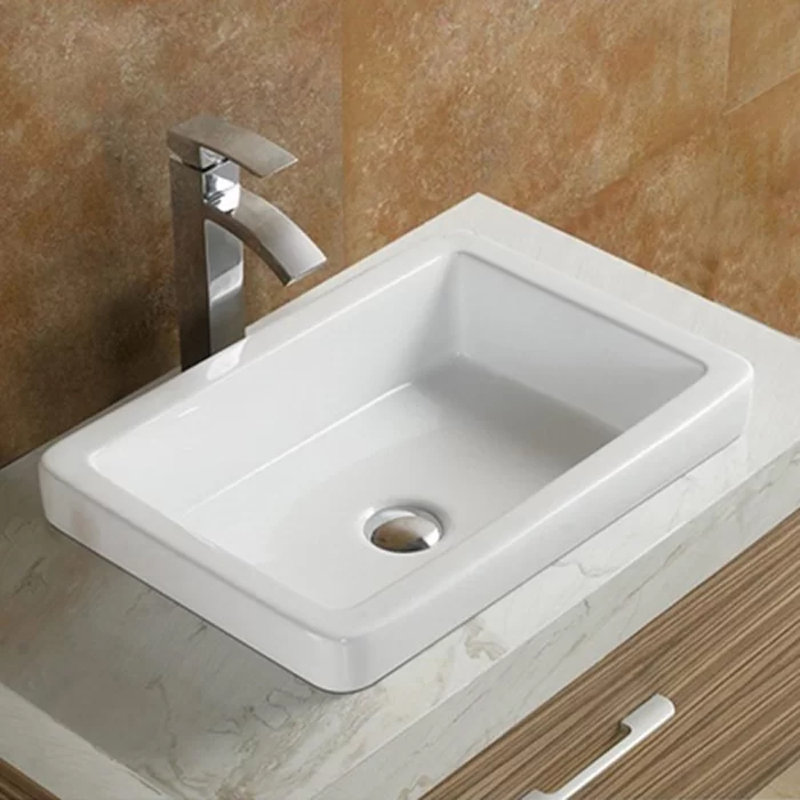 Vanitesse Ceramic Rectangular DropIn Bathroom Sink & Reviews Wayfair